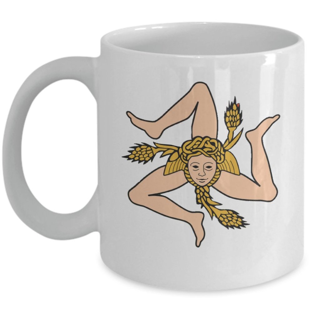 Trinacria symbol - pagan mythology mystery coffee mug, Sicily Greek Cup 11oz